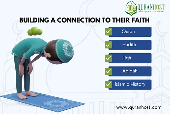 young child sitting in masjid, looking up quran hadith m fiqa m aqidha and islamic history 